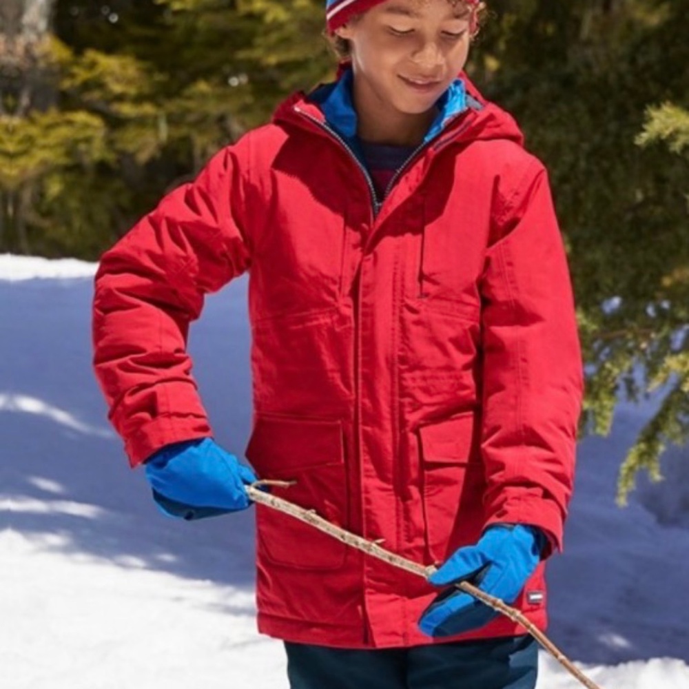 Lands' End Kids Red Ski Jacket with Blue Lining